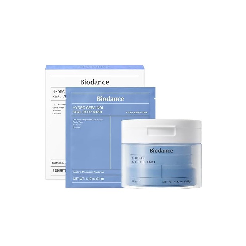 BIODANCE Cera-nol Gel Toner Pads + 4 Cera-Nol Mask [Set]