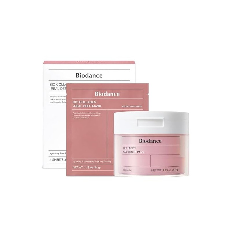 BIODANCE Collagen Gel Toner Pads + 4 Real Deep Mask [Set]